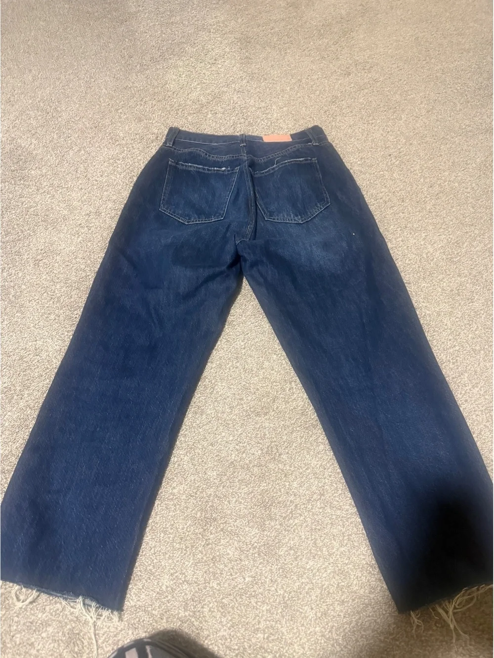 Anthropologie Pistola Women's Distressed Dark Blue Denim Cropped Jeans Size 30